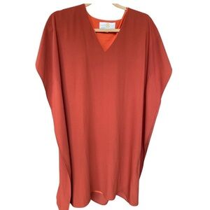 Anna‎ Cate Elegant Orange V-Neck Dress